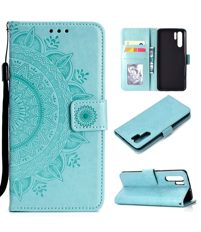 Cyaan Mandala Bookcase Hoesje voor de Huawei P30 Pro