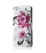 Paarse Bloemen Bookcase Hoesje voor de Huawei P30 Pro
