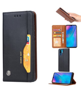 Zwart Bookcase Hoesje Huawei P30 Pro