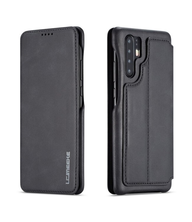 LC.IMEEKE LC.IMEEKE Zwart Bookcase Hoesje voor de Huawei P30 Pro