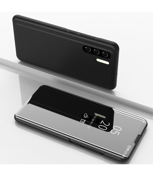 Zwart Mirror Bookcase Hoesje voor de Huawei P30 Pro