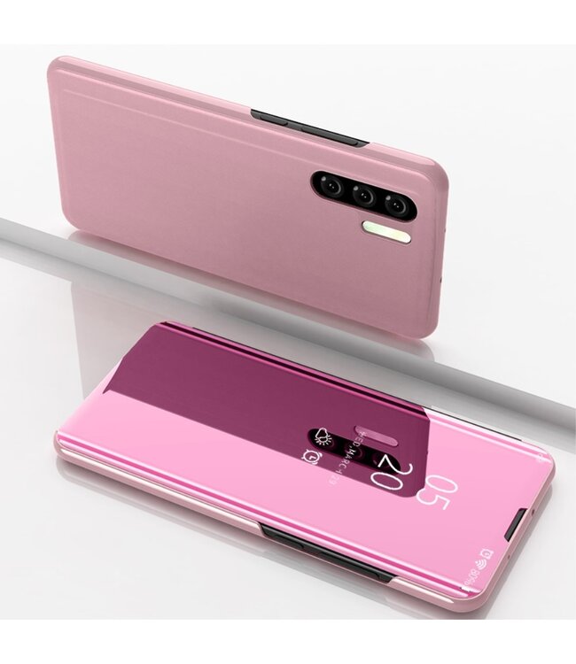Roze Mirror Bookcase Hoesje voor de Huawei P30 Pro