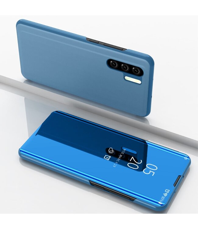 Blauw Mirror Bookcase Hoesje voor de Huawei P30 Pro