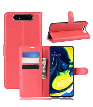 Rood Bookcase Hoesje Samsung Galaxy A80