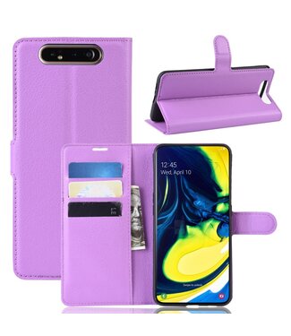 Paars Bookcase Hoesje Samsung Galaxy A80