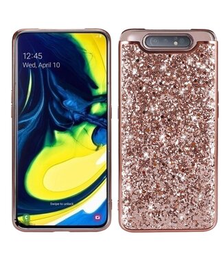 Rose Goud Glitters Hybrid Hoesje Samsung Galaxy A80