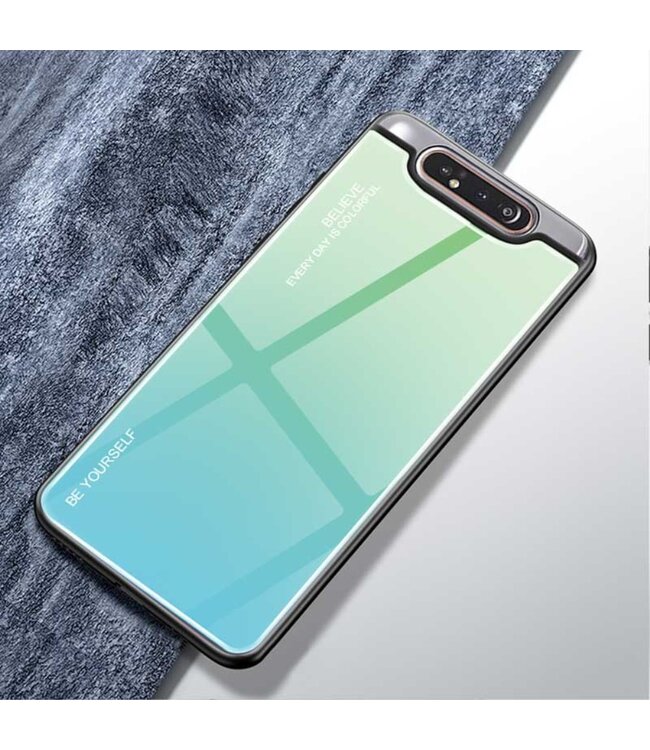 Cyaan / Blauw Hybrid Hoesje voor de Samsung Galaxy A80