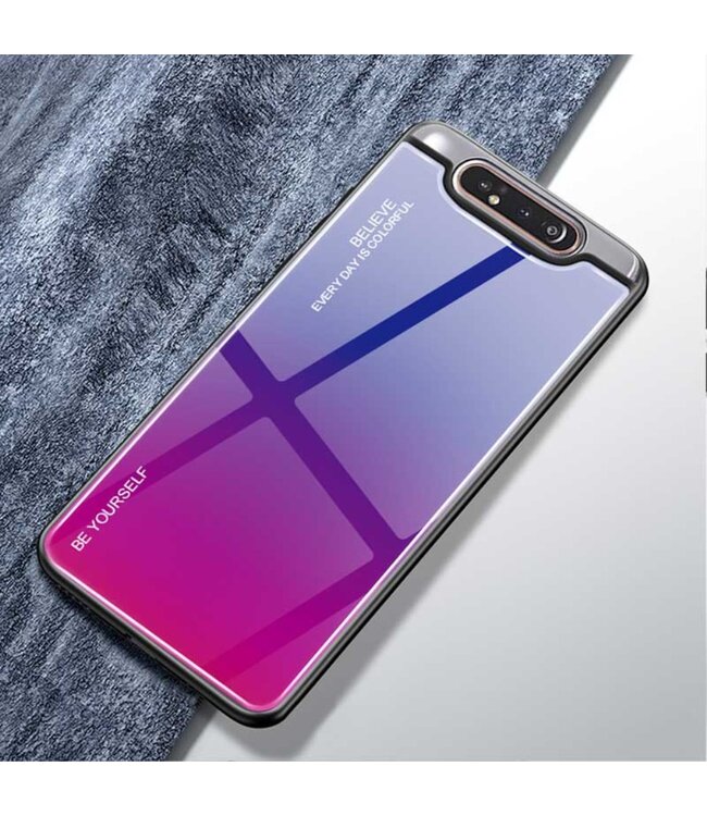 Blauw / Roze Hybrid Hoesje voor de Samsung Galaxy A80