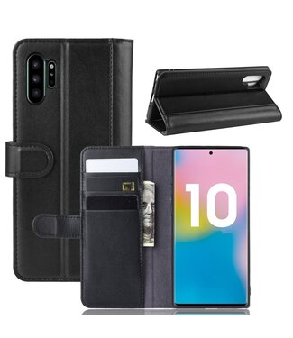 Zwart Wallet Bookcase Hoesje Samsung Galaxy Note 10 Plus