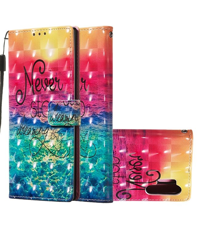 Never Stop Dreaming Bookcase Hoesje voor de Samsung Galaxy Note 10 Plus