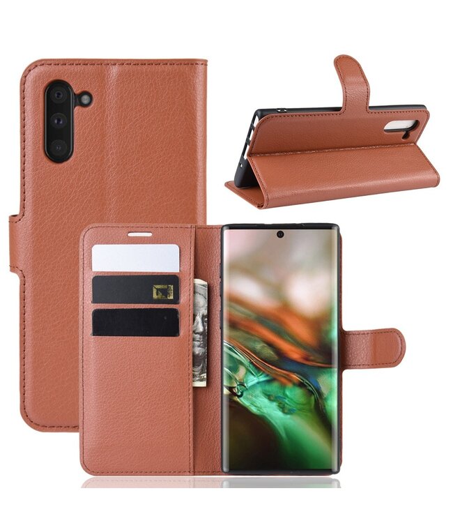 Bruin Bookcase Hoesje voor de Samsung Galaxy Note 10