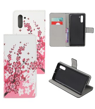 Roze Bloesem Bookcase Hoesje Samsung Galaxy Note 10