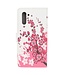 Roze Bloesem Bookcase Hoesje voor de Samsung Galaxy Note 10