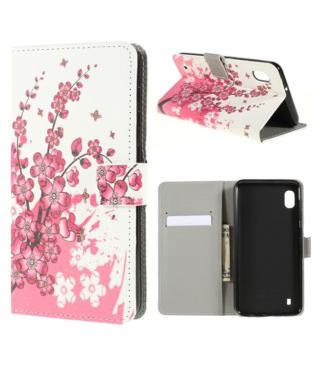 Roze Bloesem Bookcase Hoesje voor de Samsung Galaxy A10