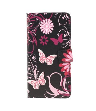 Roze Vlinders Bookcase Hoesje Samsung Galaxy A10