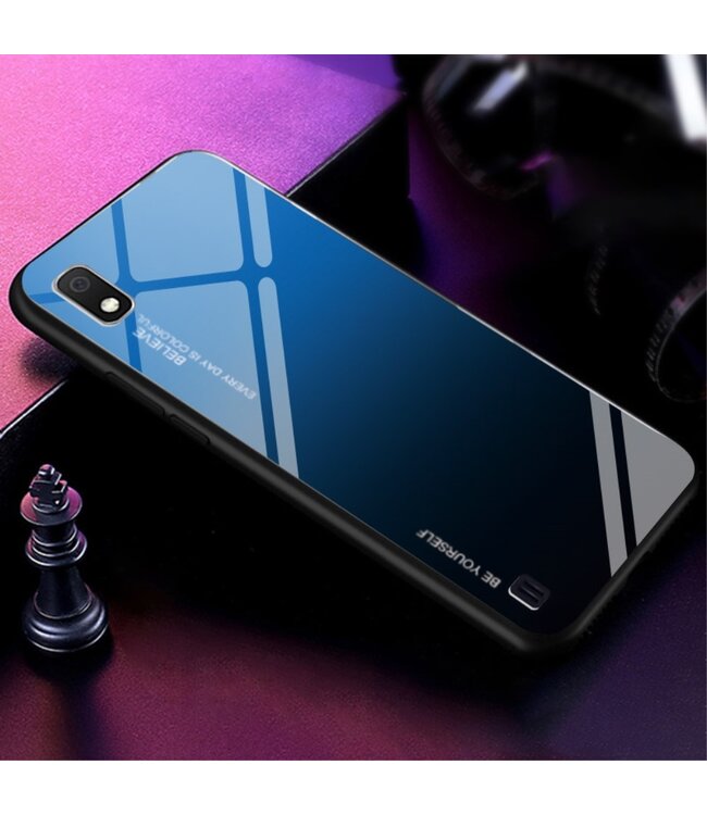 Blauw / Zwart Hybrid Hoesje voor de Samsung Galaxy A10