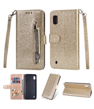 Goud Glitters Bookcase Hoesje Samsung Galaxy A10