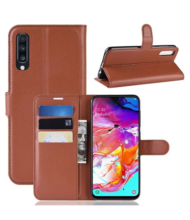 Bruin Bookcase Hoesje voor de Samsung Galaxy A70