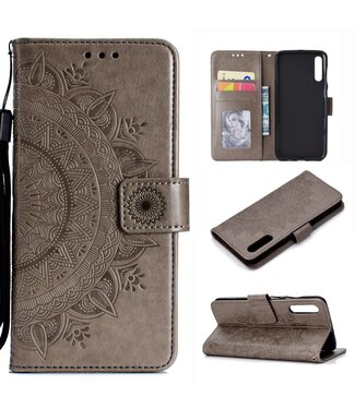 Grijs Mandala Bookcase Hoesje Samsung Galaxy A70