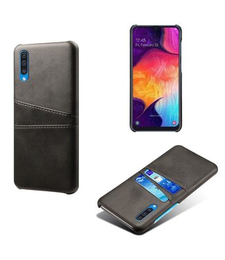 Zwart Pasjeshouder Faux Lederen Hoesje Samsung Galaxy A50 / A30s