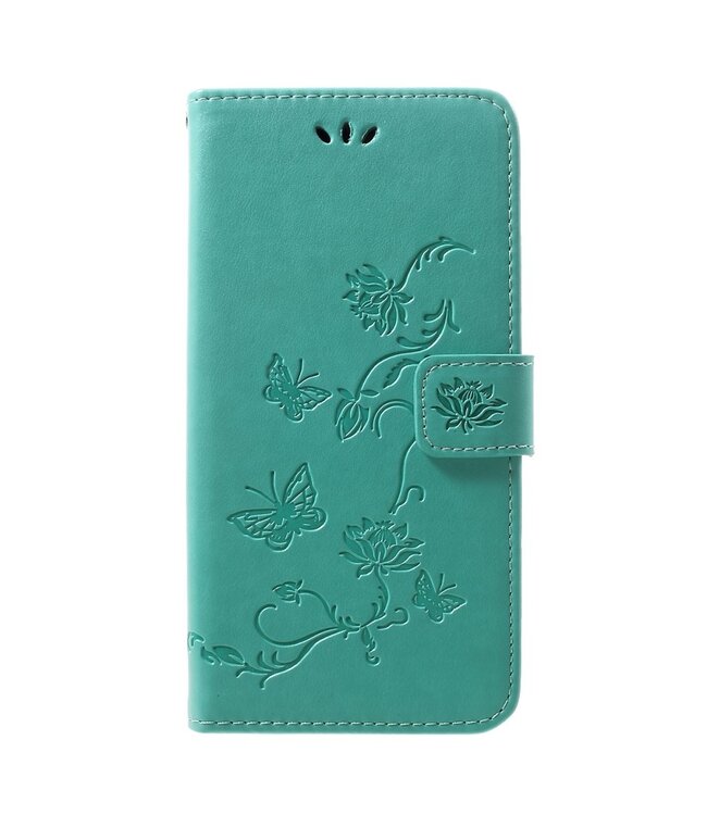 Turquoise Vlinders Bookcase Hoesje voor de Samsung Galaxy A50 / A30s