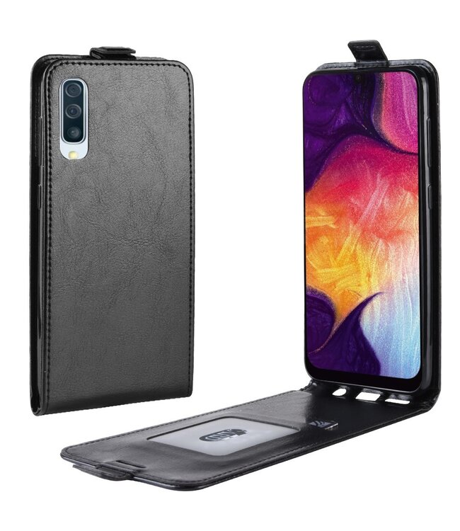 Zwart Flipcase Hoesje voor de Samsung Galaxy A50 / A30s