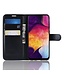 Zwart Litchee Bookcase Hoesje voor de Samsung Galaxy A50 / A30s