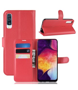 Rood Litchee Bookcase Hoesje Samsung Galaxy A50 / A30s