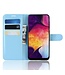 Lichtblauw Litchee Bookcase Hoesje voor de Samsung Galaxy A50 / A30s