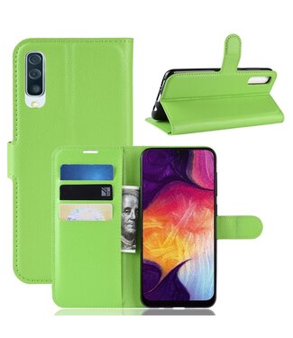 Groen Litchee Bookcase Hoesje Samsung Galaxy A50 / A30s