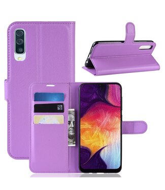 Paars Litchee Bookcase Hoesje Samsung Galaxy A50 / A30s