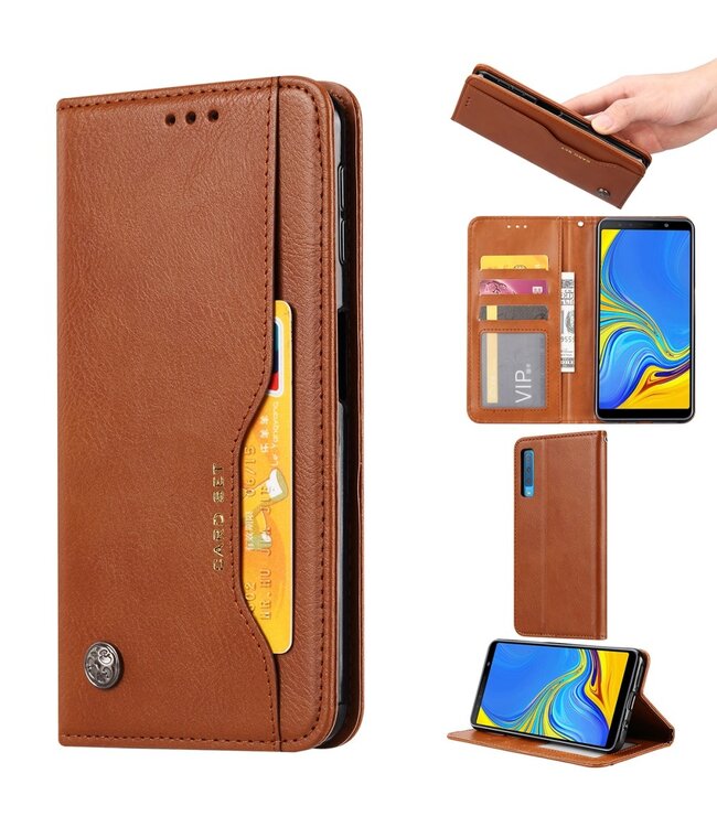 Bruin Wallet Bookcase Hoesje voor de Samsung Galaxy A50 / A30s