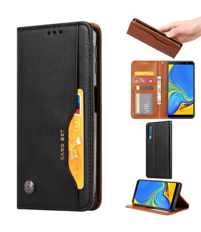 Zwart Wallet Bookcase Hoesje voor de Samsung Galaxy A50 / A30s