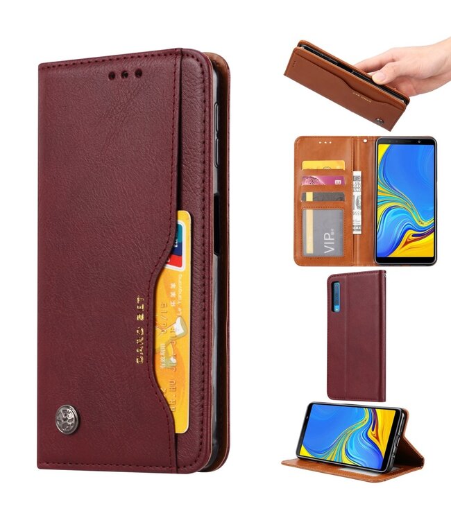 Wijnrood Bookcase Hoesje voor de Samsung Galaxy A50