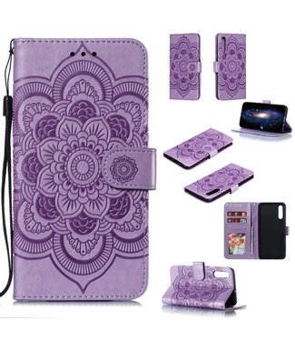 Paars Mandala Bloem Bookcase Hoesje Samsung Galaxy A50 / A30s