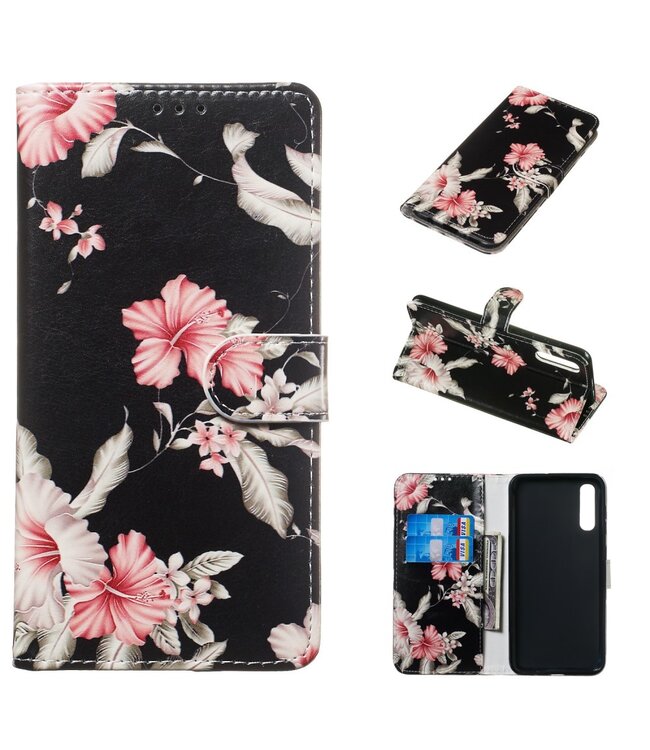 Bloemen Bookcase Hoesje voor de Samsung Galaxy A50