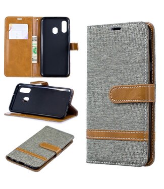 Grijs Bookcase Hoesje Samsung Galaxy A40