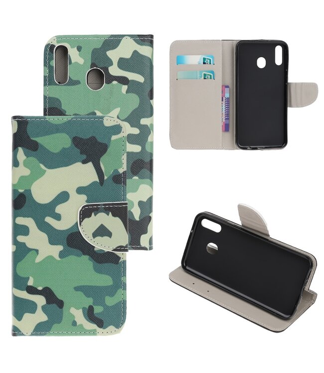 Camouflage Bookcase Hoesje voor de Samsung Galaxy A40