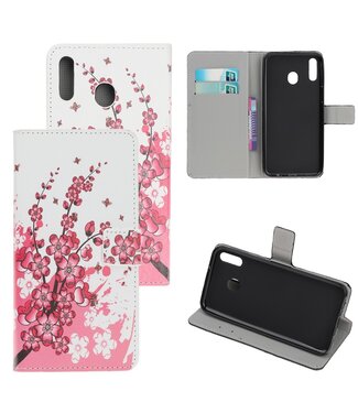 Roze Bloesem Bookcase Hoesje Samsung Galaxy A40