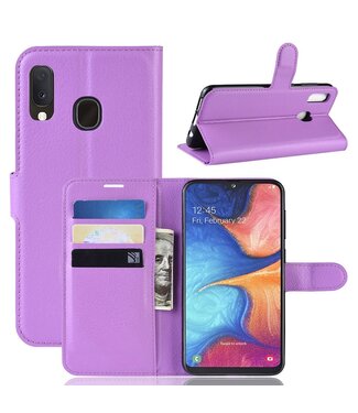 Paars Bookcase Hoesje Samsung Galaxy A20e