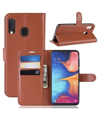 Bruin Bookcase Hoesje Samsung Galaxy A20e