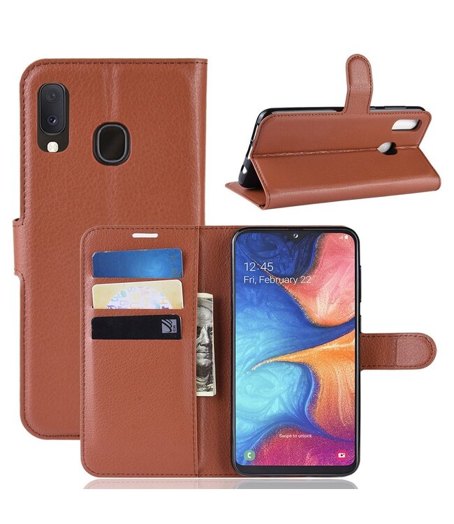 Bruin Bookcase Hoesje voor de Samsung Galaxy A20e