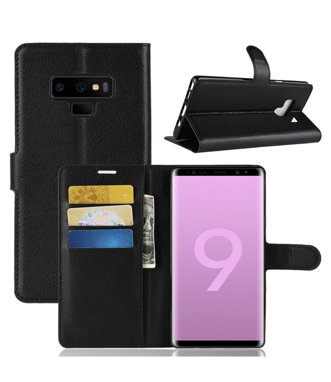 Zwart Bookcase Hoesje voor de Samsung Galaxy Note 9