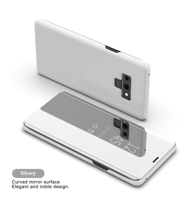 Zilver Mirror Bookcase Hoesje voor de Samsung Galaxy Note 9