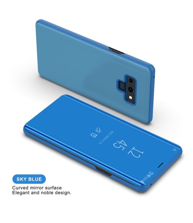 Blauw Mirror Bookcase Hoesje voor de Samsung Galaxy Note 9