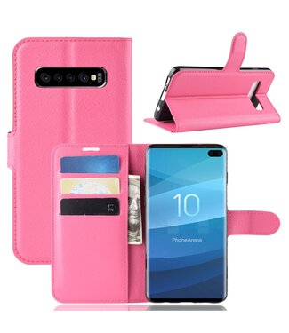 Roze Bookcase Hoesje Samsung Galaxy S10 Plus