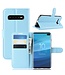 Blauw Bookcase Hoesje voor de Samsung Galaxy S10 Plus