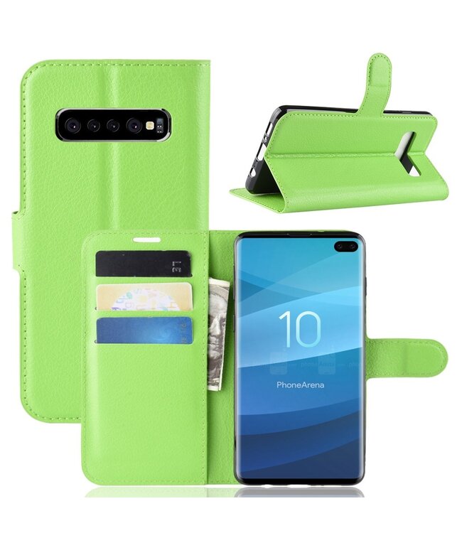 Groen Bookcase Hoesje voor de Samsung Galaxy S10 Plus