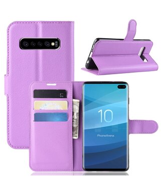 Paars Bookcase Hoesje Samsung Galaxy S10 Plus