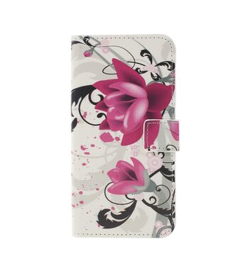 Paars Bloem Bookcase Hoesje Samsung Galaxy S10 Plus